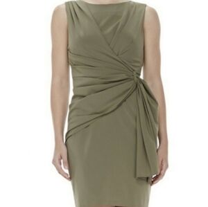 Z Spoke by Zac Posen Army Green side ruched dress size 10